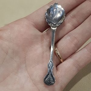 Vintage sterling silver salt spoon brooch